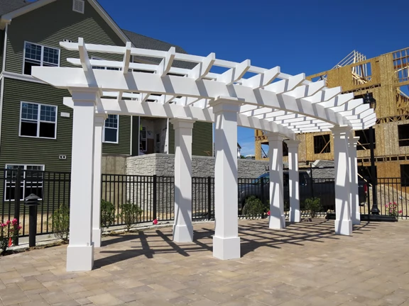 curved pergola.