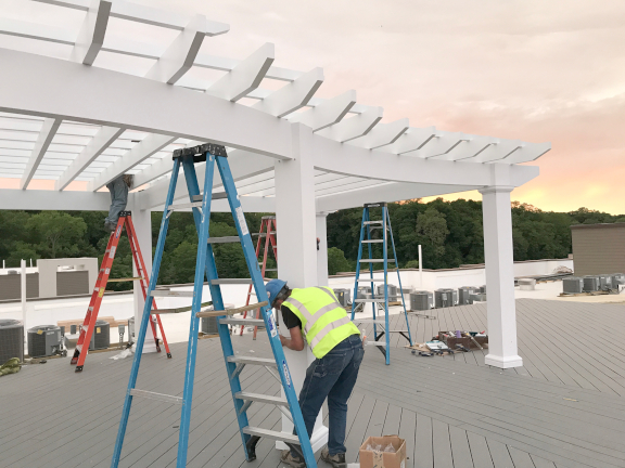 curved pergola.