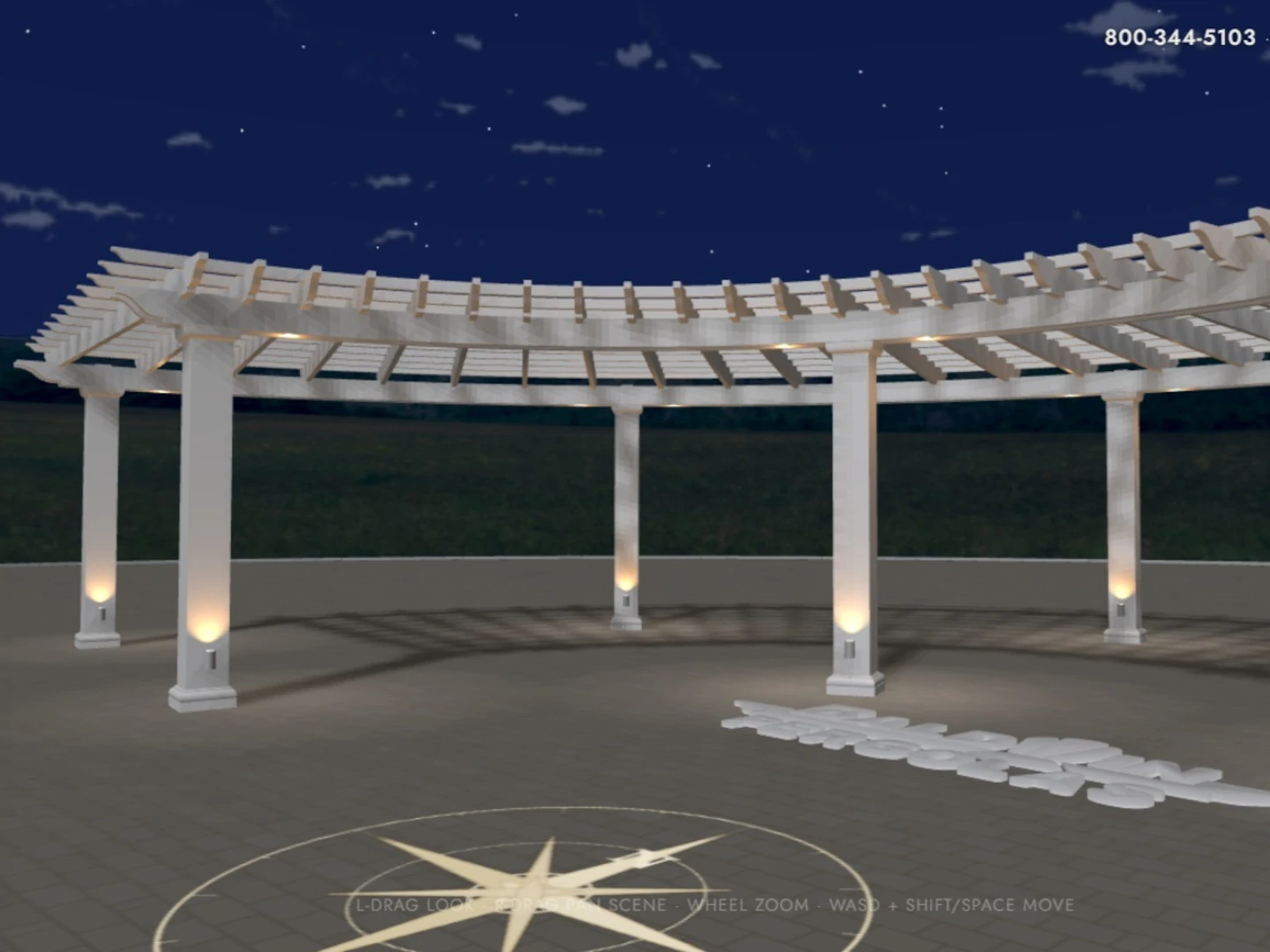 Curved pergola configurator screenshot