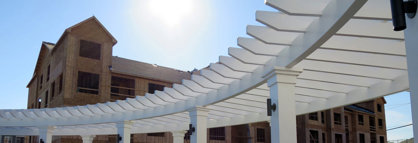 Commercial curved pergolas