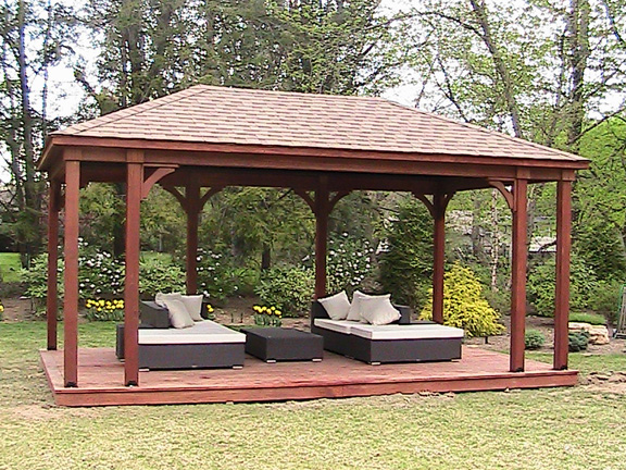 wooden pavilion by Baldwin Pergolas and pavilions