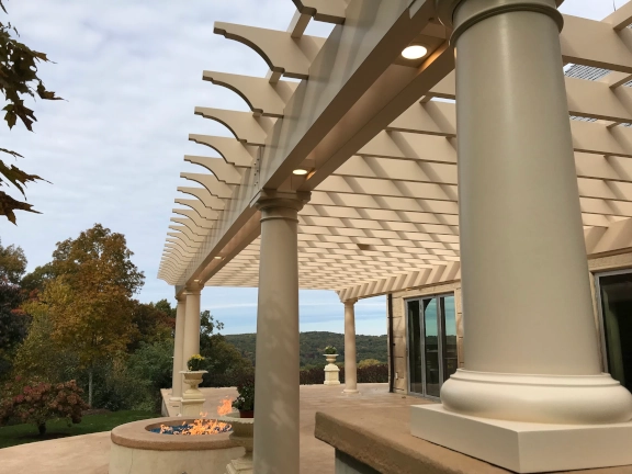 Large fiberglass pergola in Connecticut