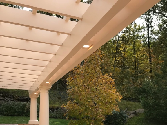 Large fiberglass pergola in Connecticut