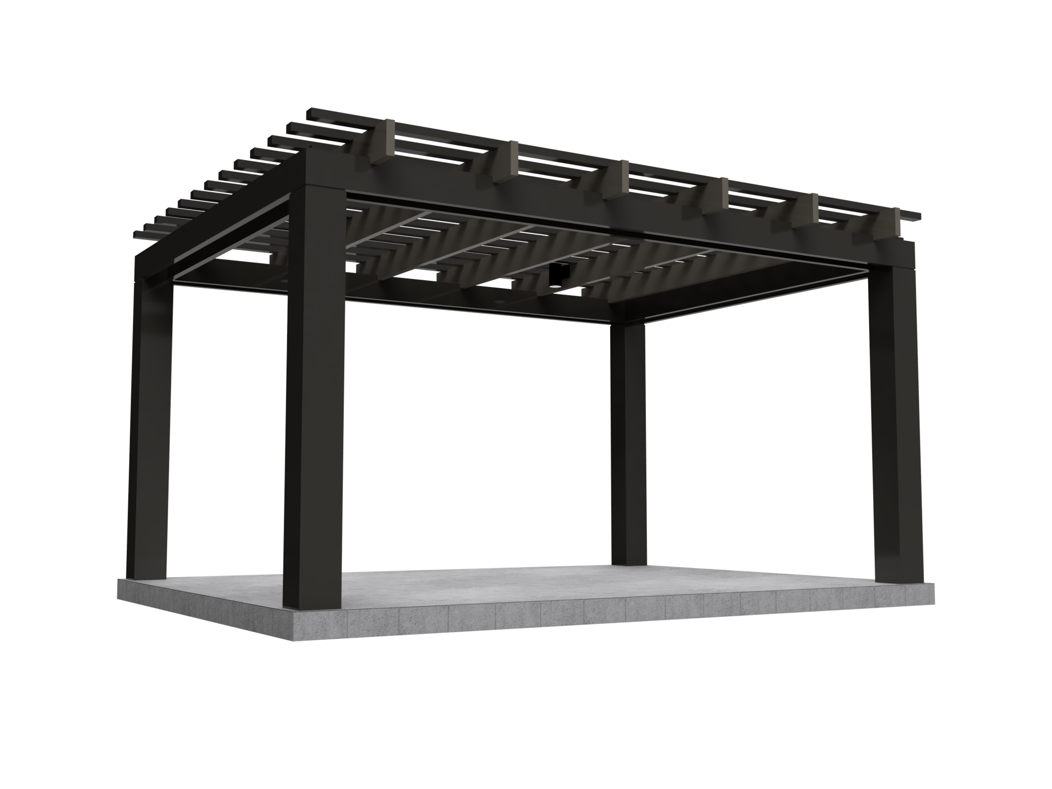 A simple pergola beside a pool