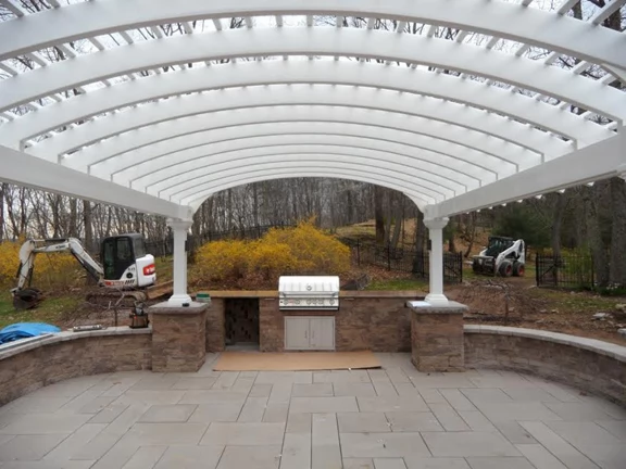 arched top vinyl pergola