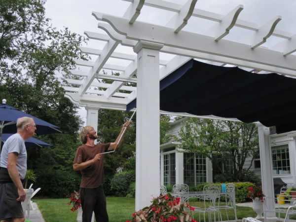 Freestanding pergola with training